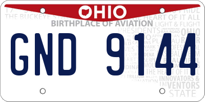 OH license plate GND9144