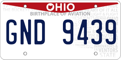 OH license plate GND9439