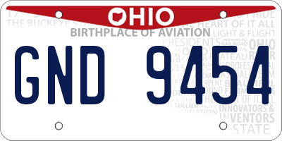 OH license plate GND9454