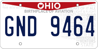 OH license plate GND9464