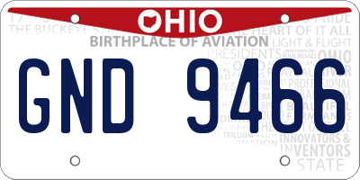OH license plate GND9466