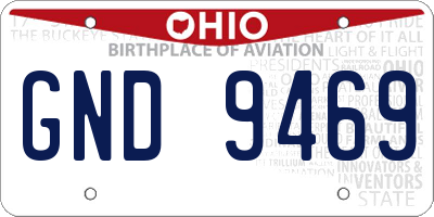 OH license plate GND9469