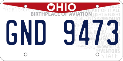 OH license plate GND9473