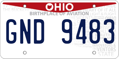 OH license plate GND9483