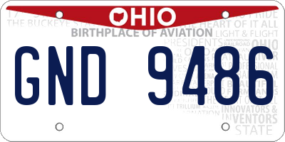 OH license plate GND9486