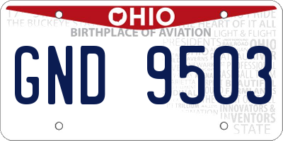 OH license plate GND9503