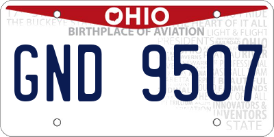 OH license plate GND9507