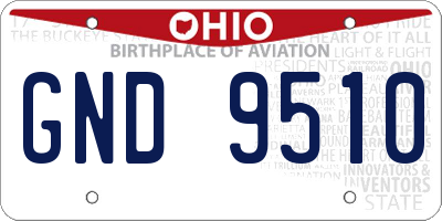 OH license plate GND9510