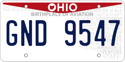 OH license plate GND9547