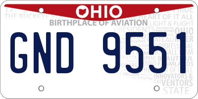 OH license plate GND9551