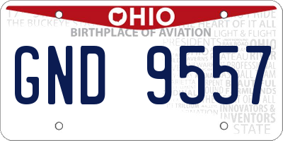 OH license plate GND9557