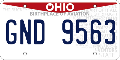 OH license plate GND9563