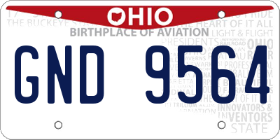OH license plate GND9564
