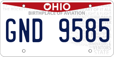 OH license plate GND9585