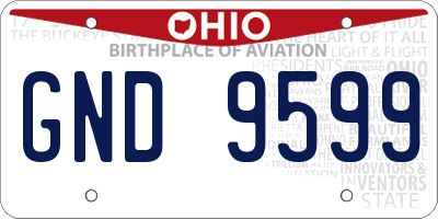 OH license plate GND9599