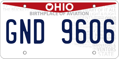OH license plate GND9606