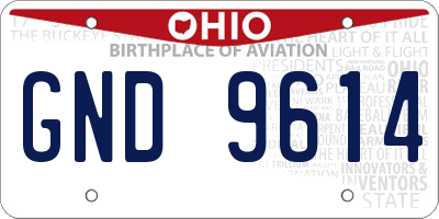 OH license plate GND9614