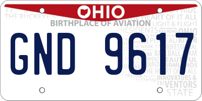 OH license plate GND9617