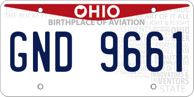 OH license plate GND9661