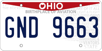 OH license plate GND9663