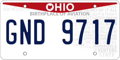 OH license plate GND9717