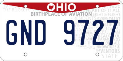 OH license plate GND9727