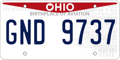 OH license plate GND9737