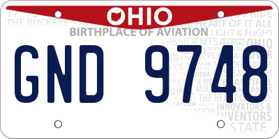 OH license plate GND9748