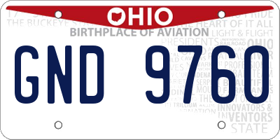 OH license plate GND9760