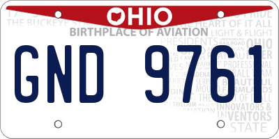 OH license plate GND9761