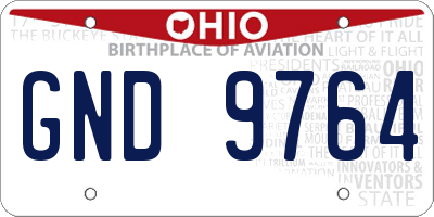 OH license plate GND9764