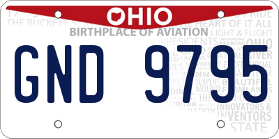 OH license plate GND9795