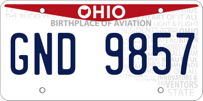OH license plate GND9857