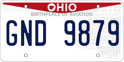 OH license plate GND9879