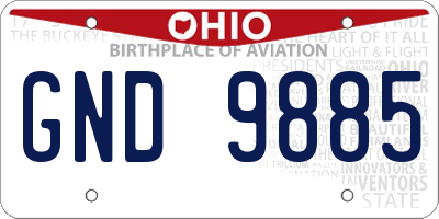 OH license plate GND9885