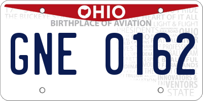 OH license plate GNE0162