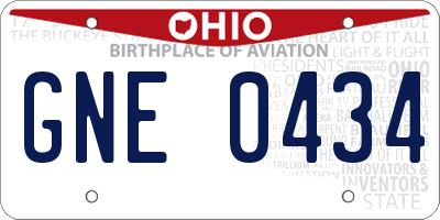 OH license plate GNE0434