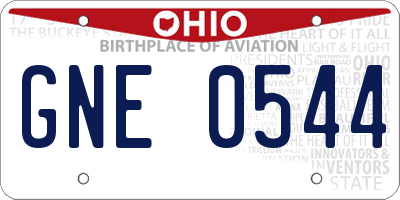 OH license plate GNE0544