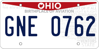 OH license plate GNE0762