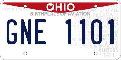 OH license plate GNE1101