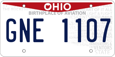 OH license plate GNE1107