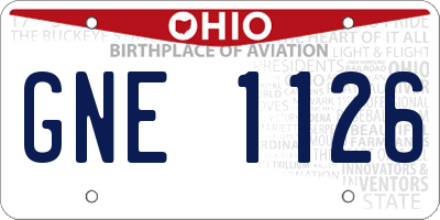 OH license plate GNE1126