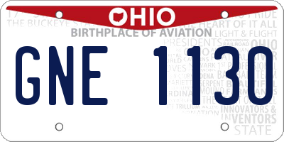 OH license plate GNE1130