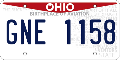 OH license plate GNE1158