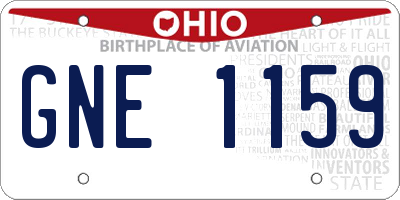 OH license plate GNE1159