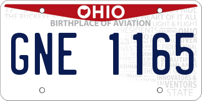 OH license plate GNE1165