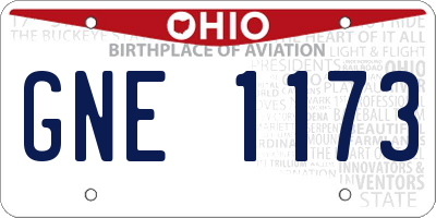 OH license plate GNE1173