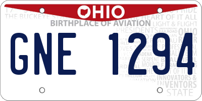 OH license plate GNE1294