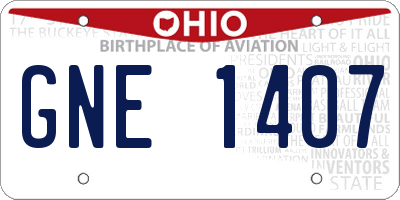 OH license plate GNE1407
