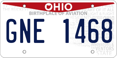 OH license plate GNE1468